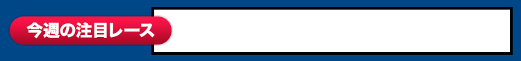 今週の注目レース